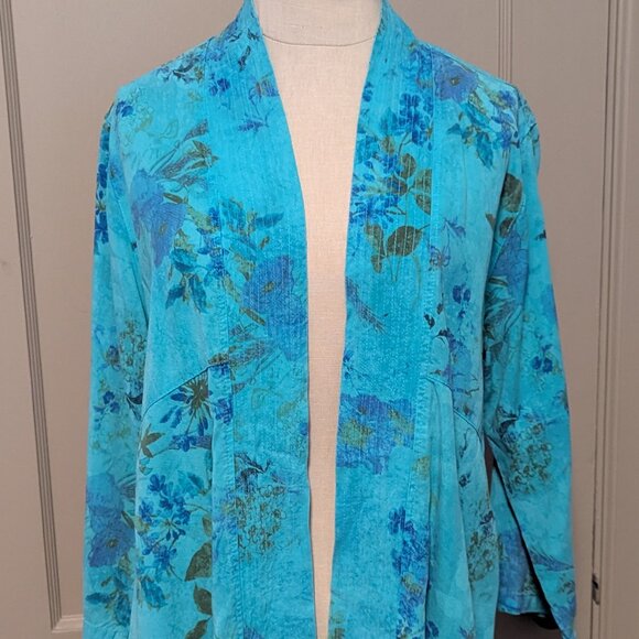 Vintage Lagenlook Open Front Top Kimono Boho CMC Coastal Grandma Festival Floral - Picture 10 of 10